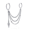Punk Cross Tassel Earrings | Gothic Hip Hop Chain Stud Earrings