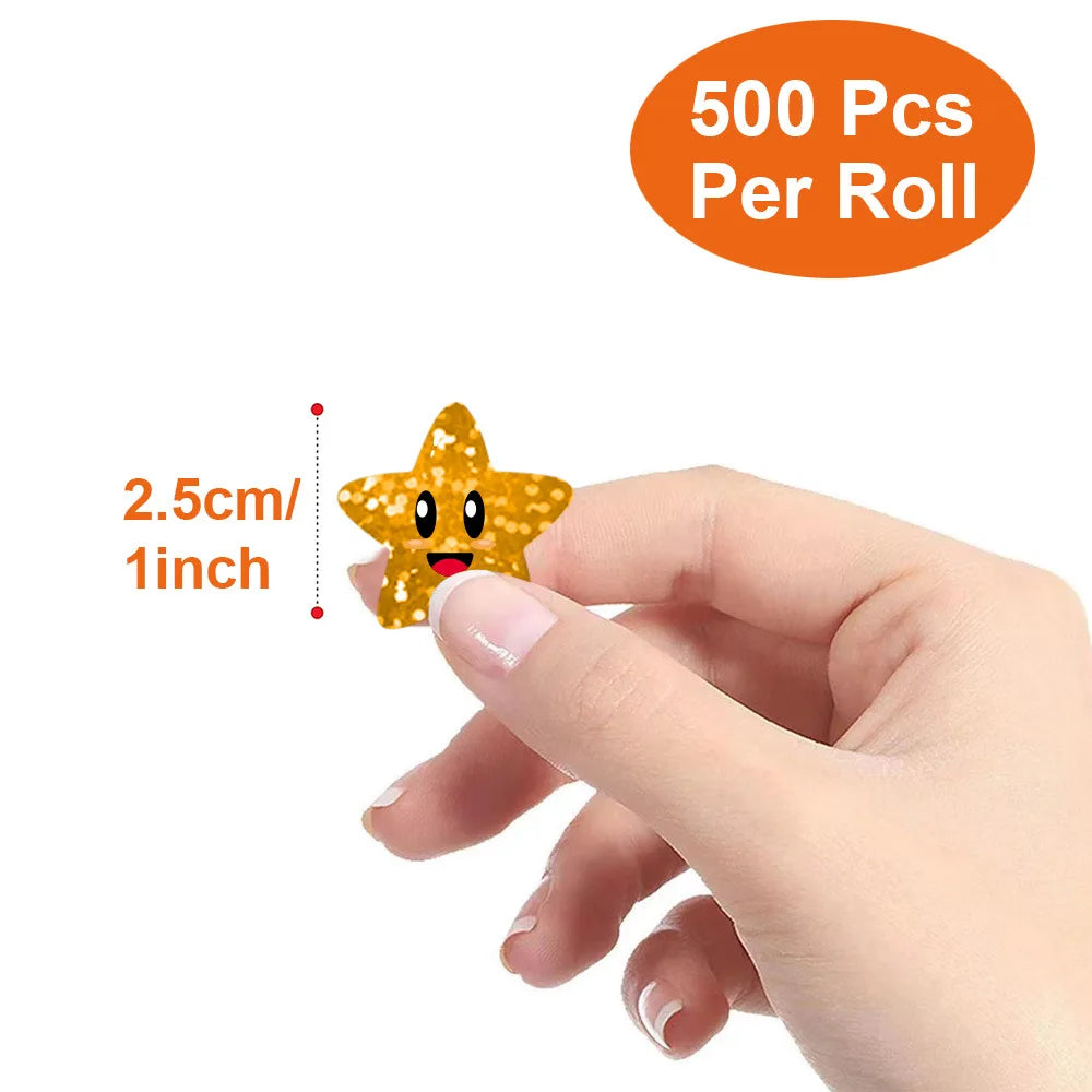 Star Stickers for Thank You Cards and Packaging | Round Labels for Photocard Decor