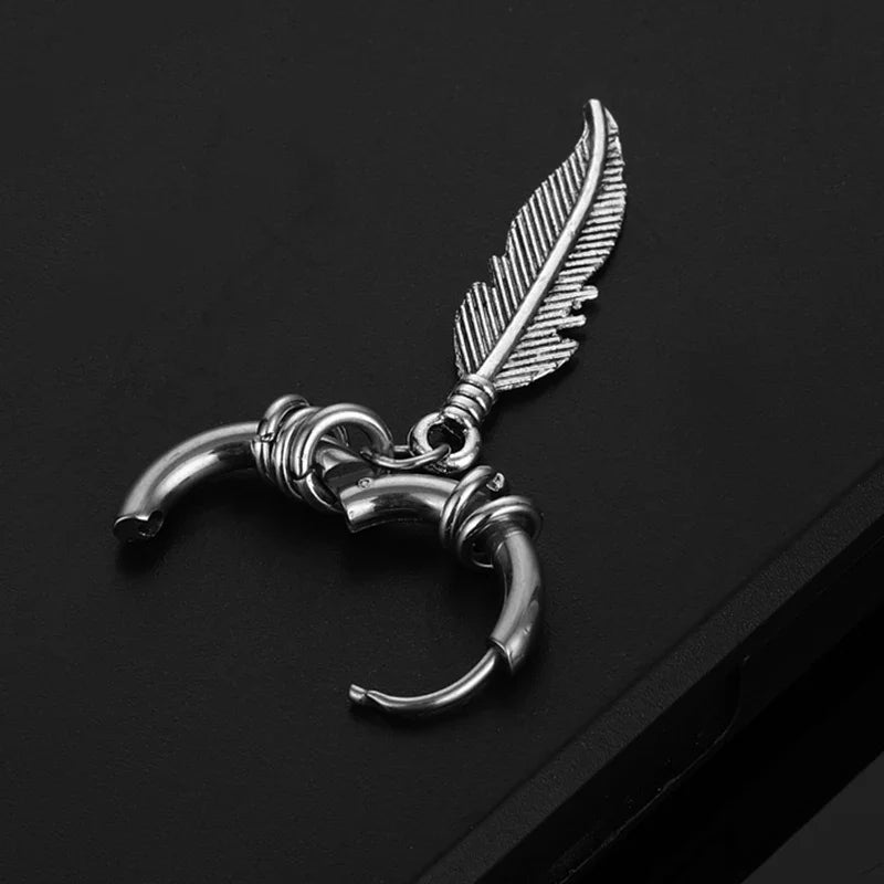 Fashion Punk Gothic Stainless Steel Drop Earrings | Unisex Stud Earrings for Men Women