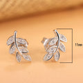 925 Sterling Silver Leaf Stud Earrings | Elegant Fine Jewelry for Women