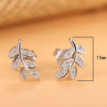 925 Sterling Silver Leaf Stud Earrings | Hypoallergenic Engagement Jewelry