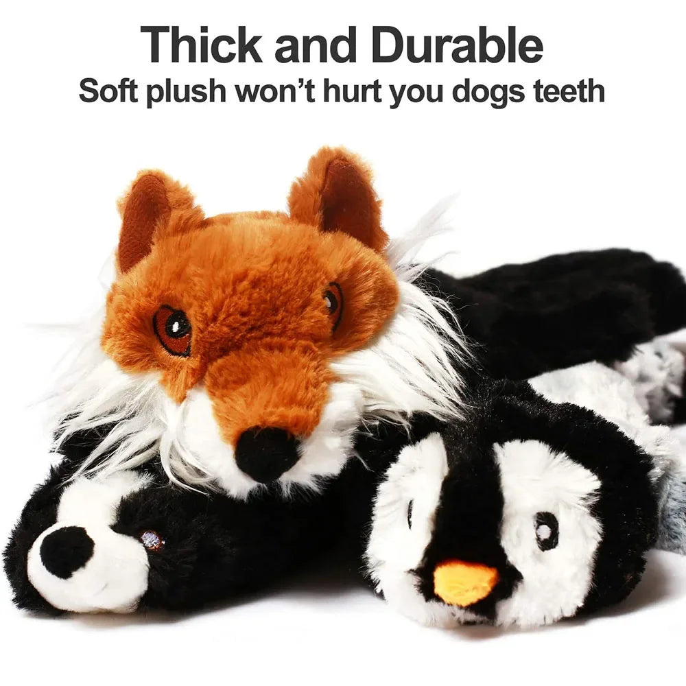 Squeaky Dog Toy | No Stuffing Plush Toy with Built In Sounders