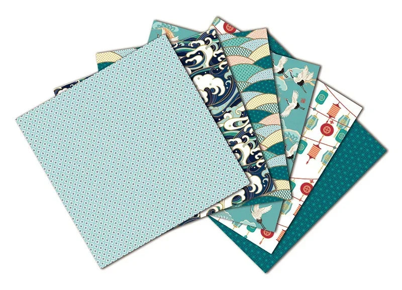 12-Sheet Crane Craft Paper Pads | Origami & Scrapbooking Background Paper Set