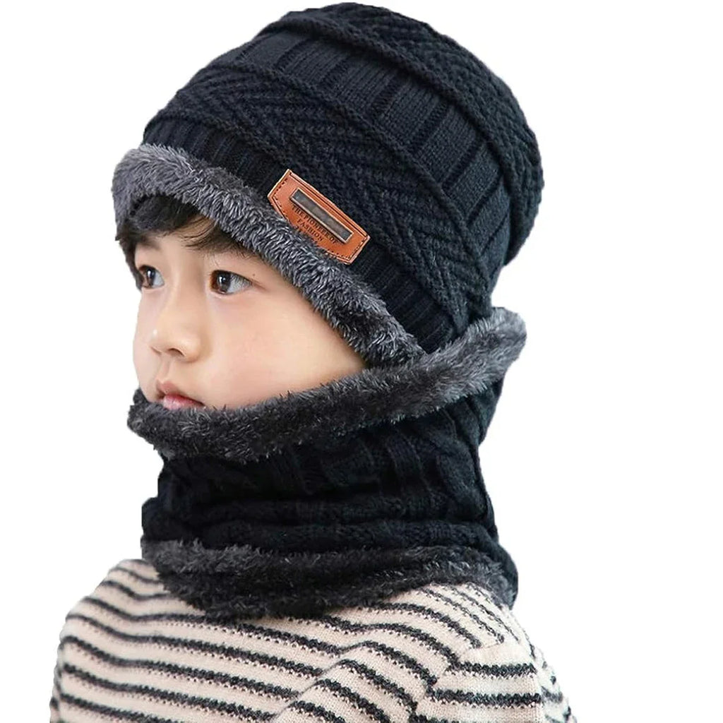 Children Winter Knit Hat and Scarf Set | Warm Unisex Accessory