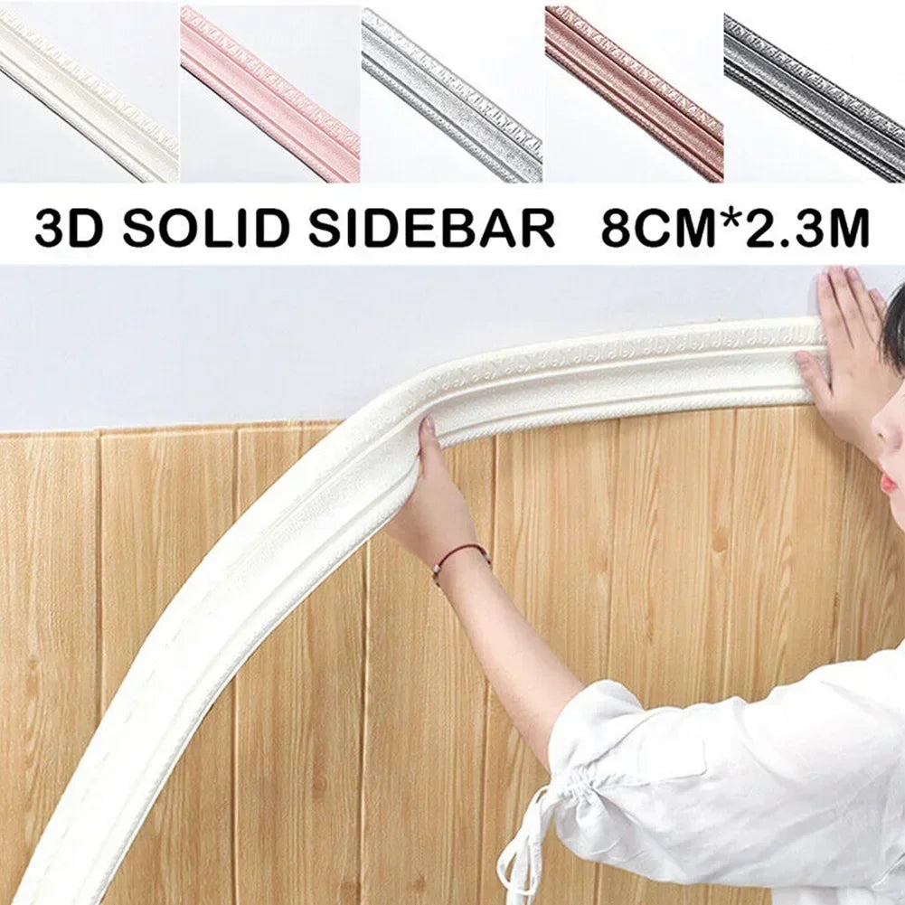 3D DIY Foam Skirting Border Tile Sticker | Waterproof Self-Adhesive Wall Edge Trim