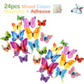 3D Butterfly Wall Stickers | 12/24pcs Magnetic Decor for Refrigerator and Walls
