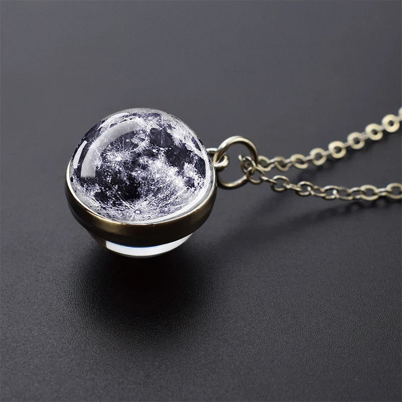 Solar System Galaxy Pendant Necklace | Unisex Astronomy Jewelry Gift