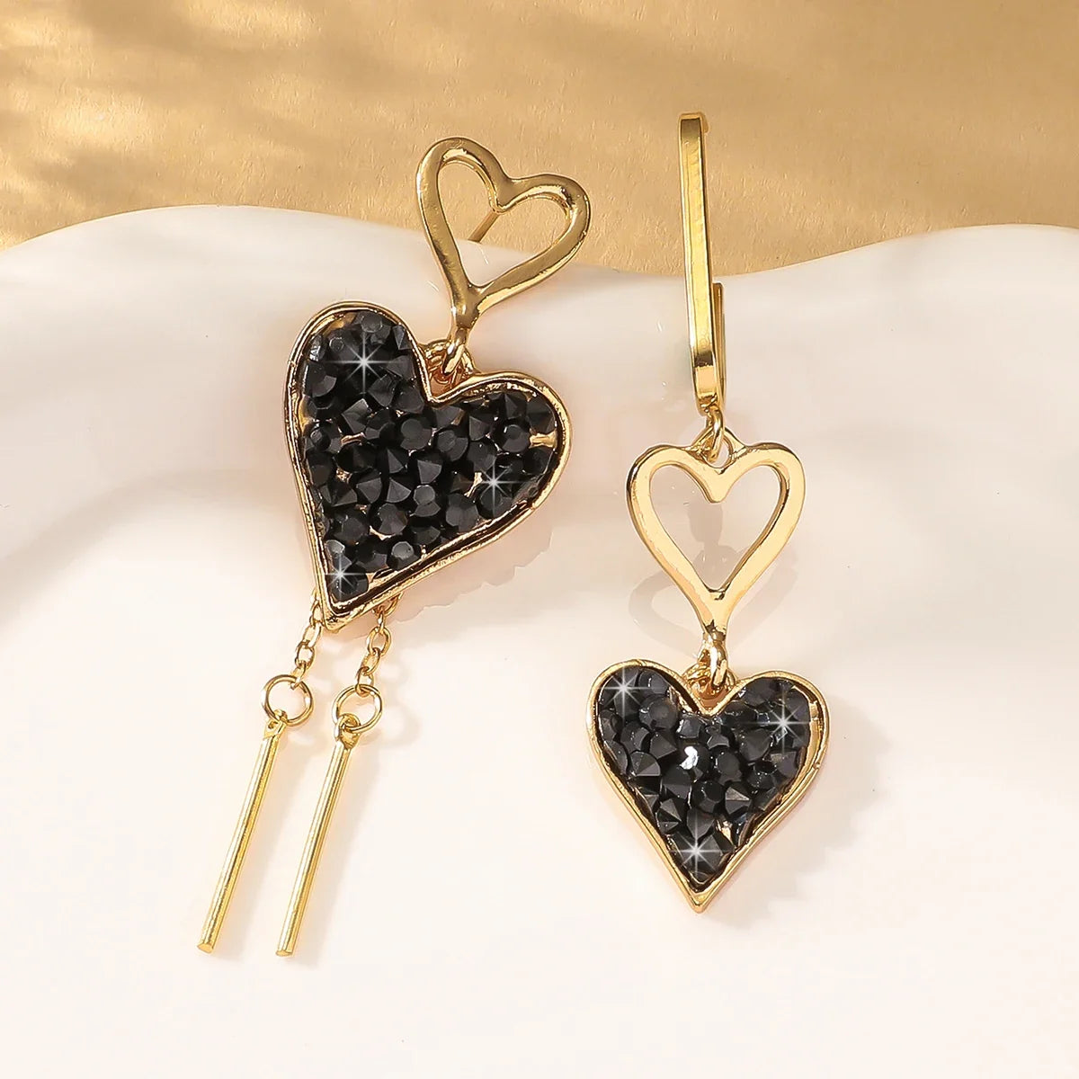 2PC Women's Fashion Irregular Peach Heart Earrings | Drop Earrings for Date Party Gifts