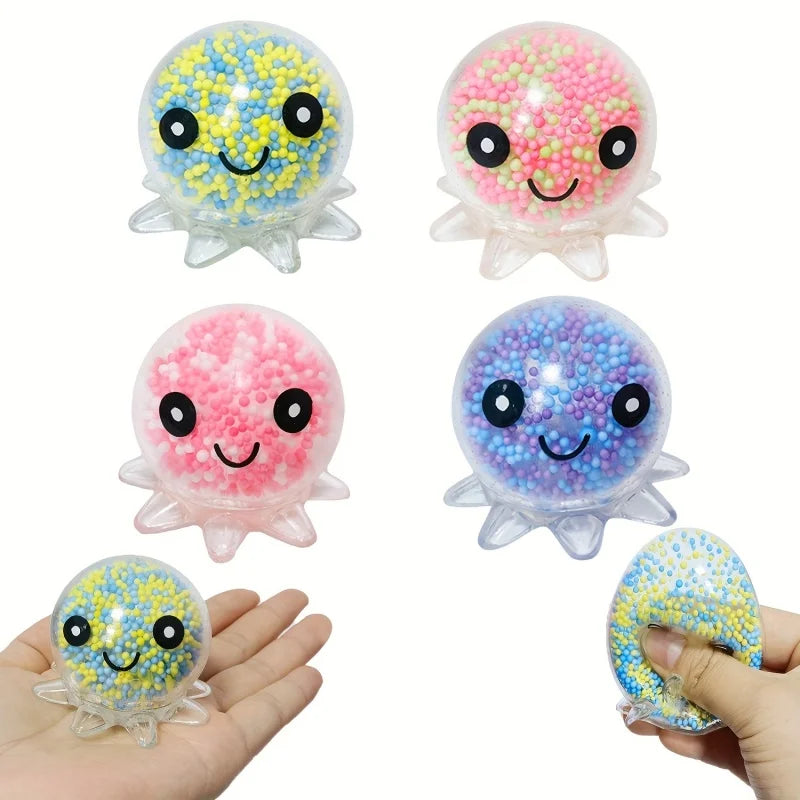 Glowing Squid Stress Toy | Glow in the Dark Squeeze Ball for Kids and Adults