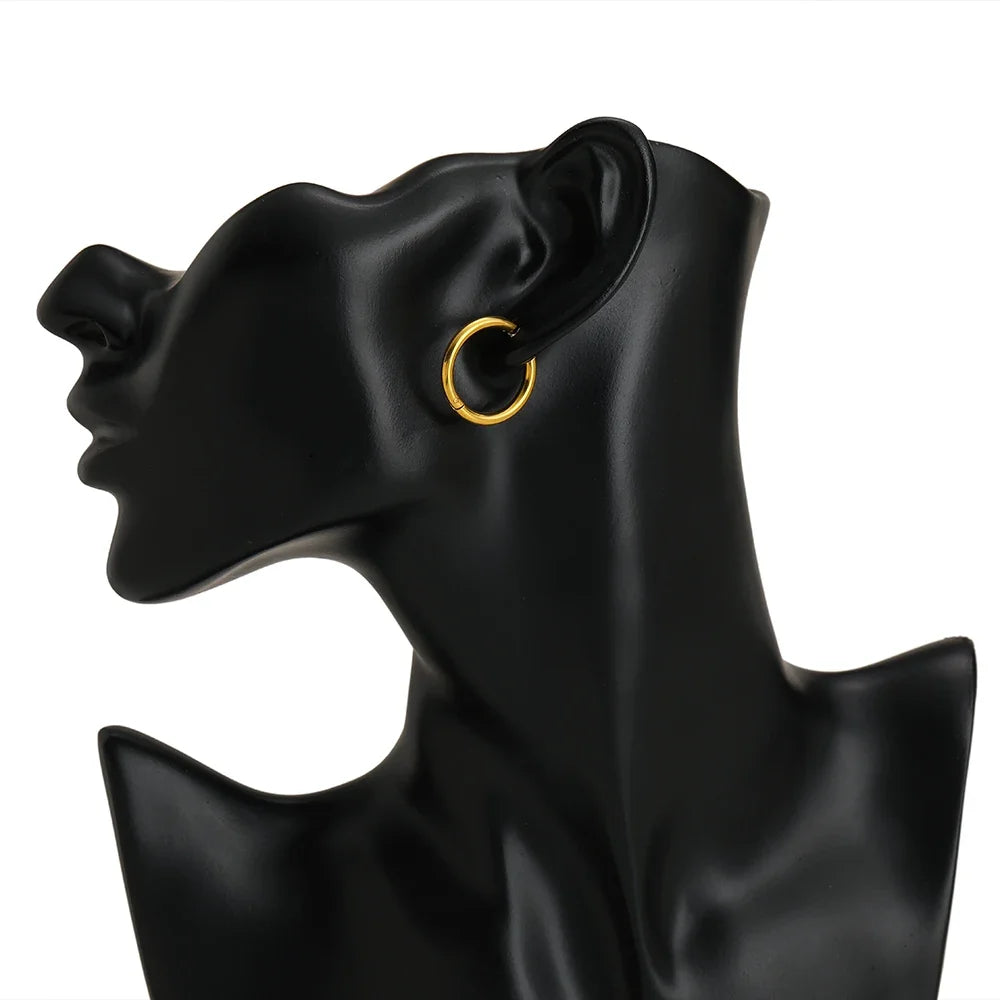 10pc 18K PVD Gold Plated Hoop Earrings Set | Unisex Punk Hip Hop Jewelry