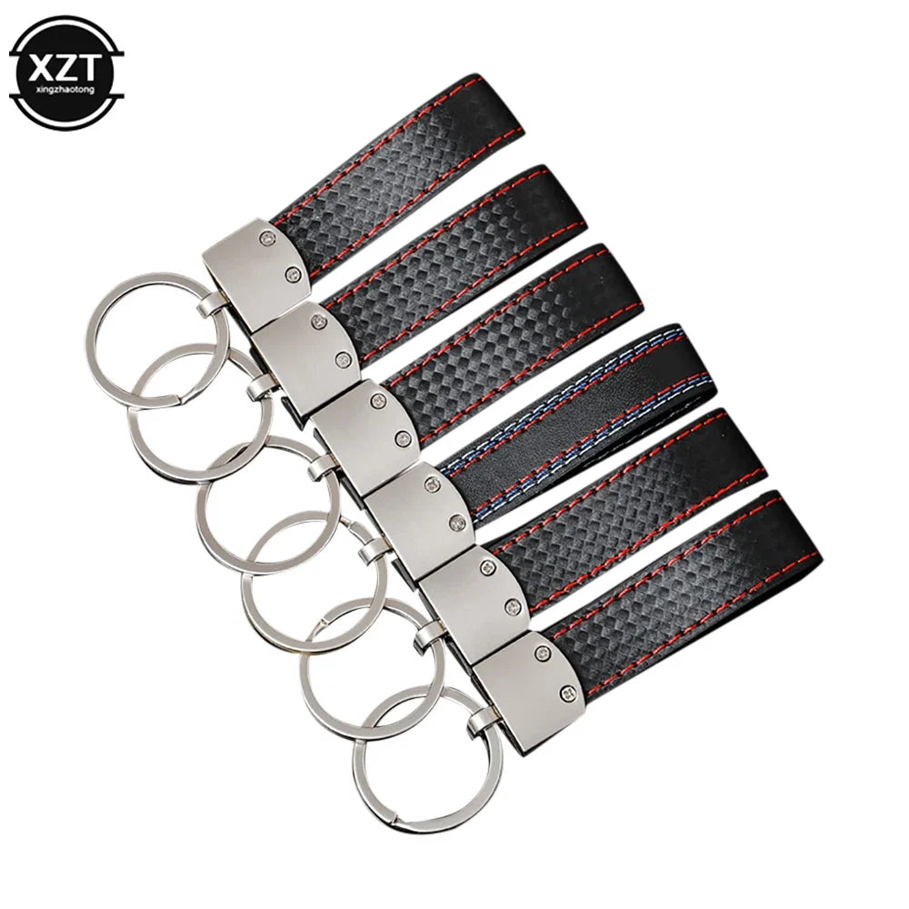 WYMECT Leather Car Keychain | Stylish Key Ring for Audi VW BMW
