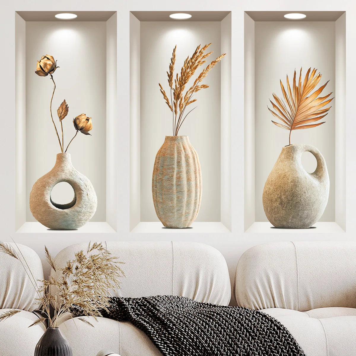 Space-Themed Flower Pattern Wall Stickers | Reusable PVC Decals for Home Decor