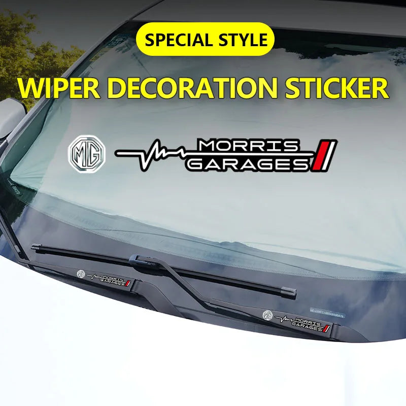 2Pcs Car Wiper Sticker Set | Waterproof PU Decals for MG Models