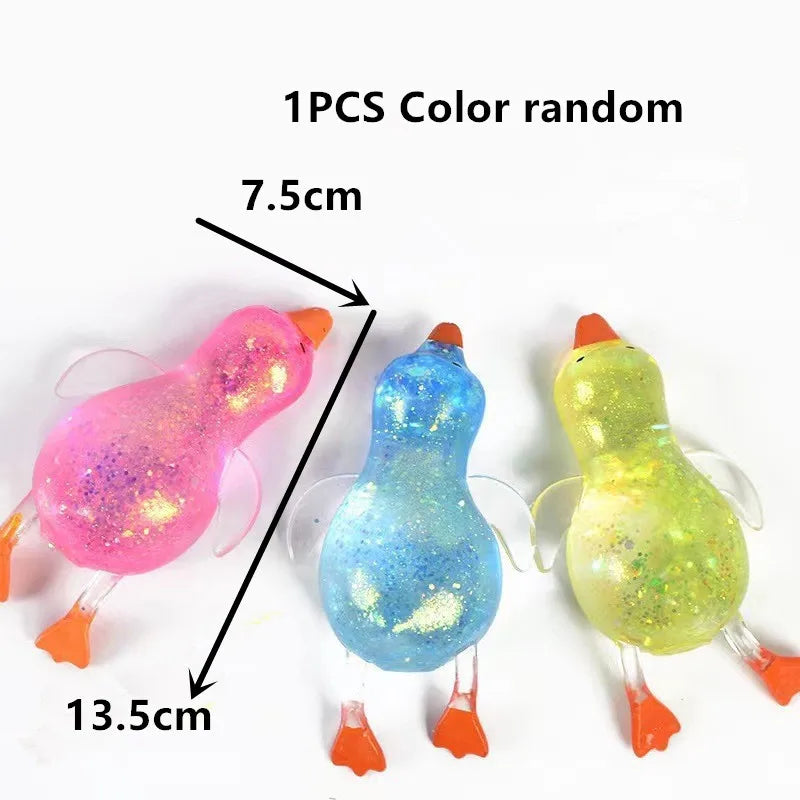 Maltose Colorful Aurora Duck Squeeze Toy | Stretchy Stress Relief Animal Toy