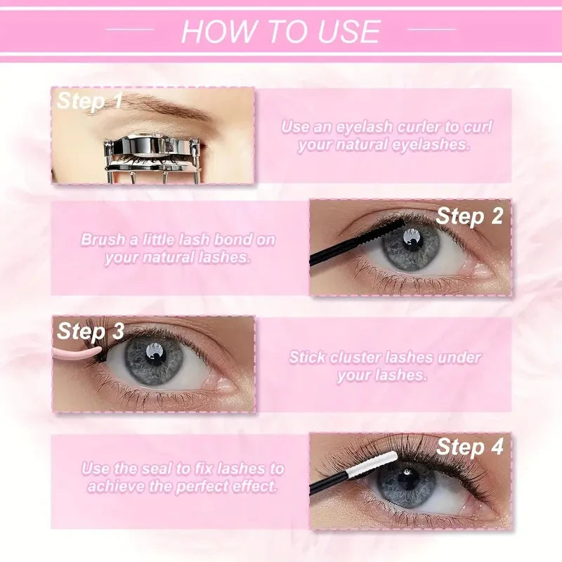 Cluster Lashes 200 Pack | DIY Individual Eyelashes with Natural Wispy Look