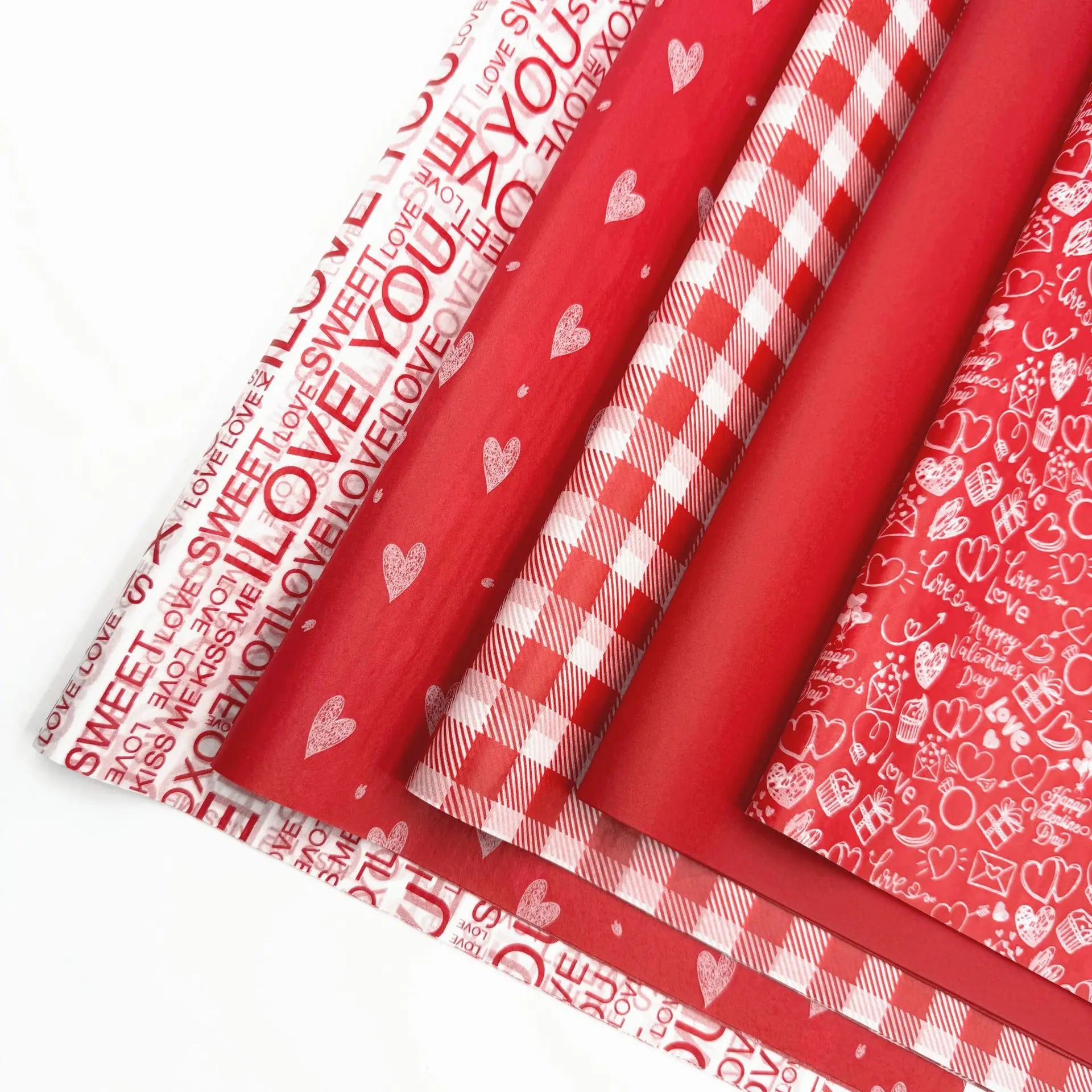 30Pcs Valentine's Day Red Parchment Paper Sheets | 5 Style Choices for Gift Wrapping & Party Decor