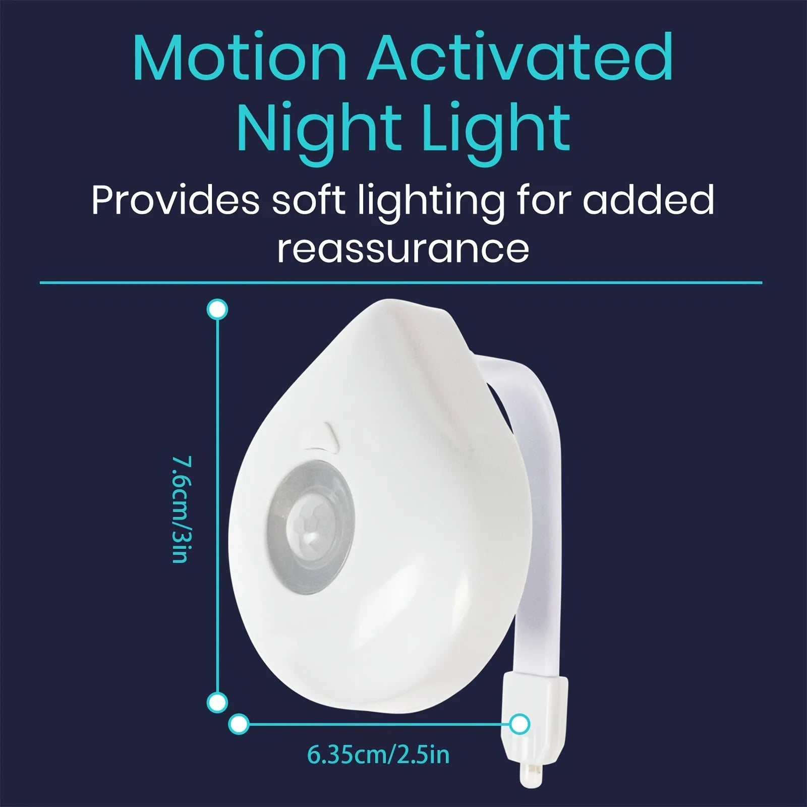 Toilet Motion Sensor Light | 8 Color Changing PIR LED Night Light for Bathroom