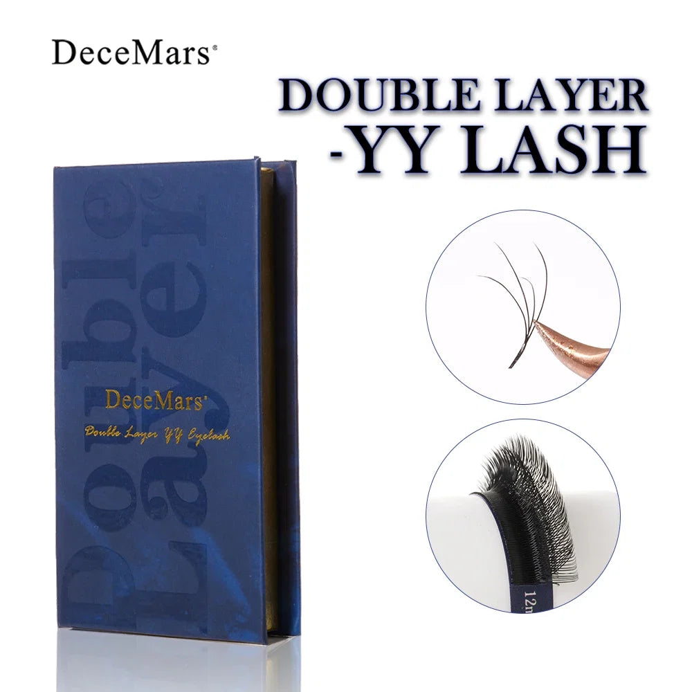 DeceMars Double Layer YY Eyelash Extension | Salon-Grade Individual Lashes