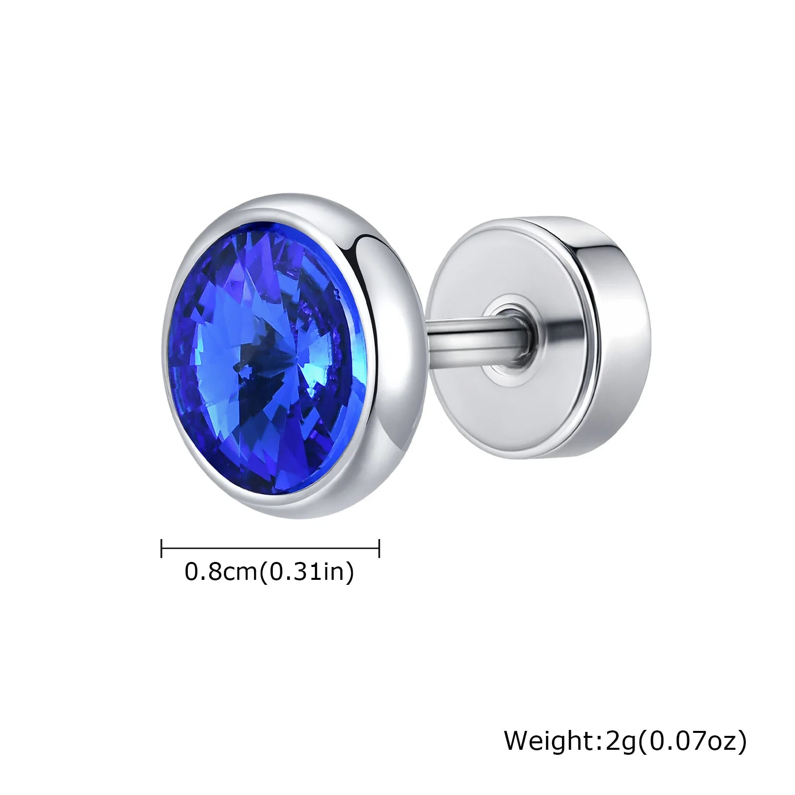 Anti Allergy Round Zircon Stud Earring for Men | AAA CZ Stainless Steel Hip Hop Classic Jewelry
