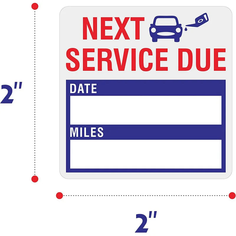 150pcs Car Oil Change Reminder Stickers | Maintenance Service Due Labels for Auto Shops