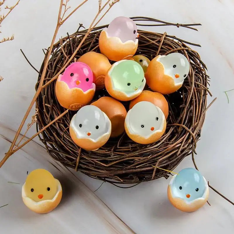 Luminous Eggshell Chick Car Decoration | Resin DIY Toy for Jewelry and Gifts