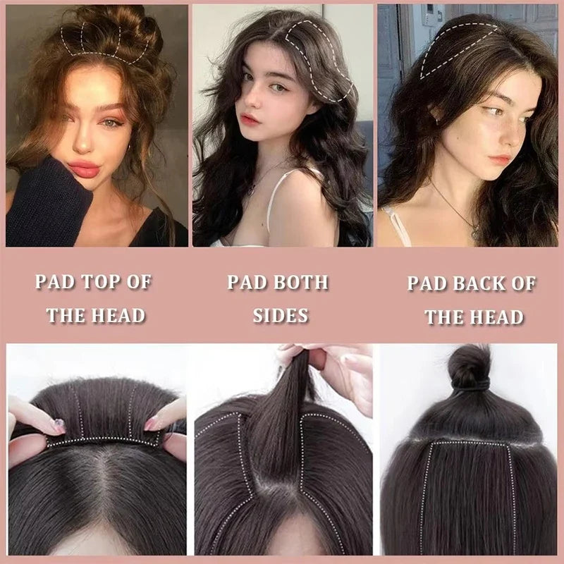 2pcs Clip In Hairpiece | Seamless Synthetic Hair Pad for Women