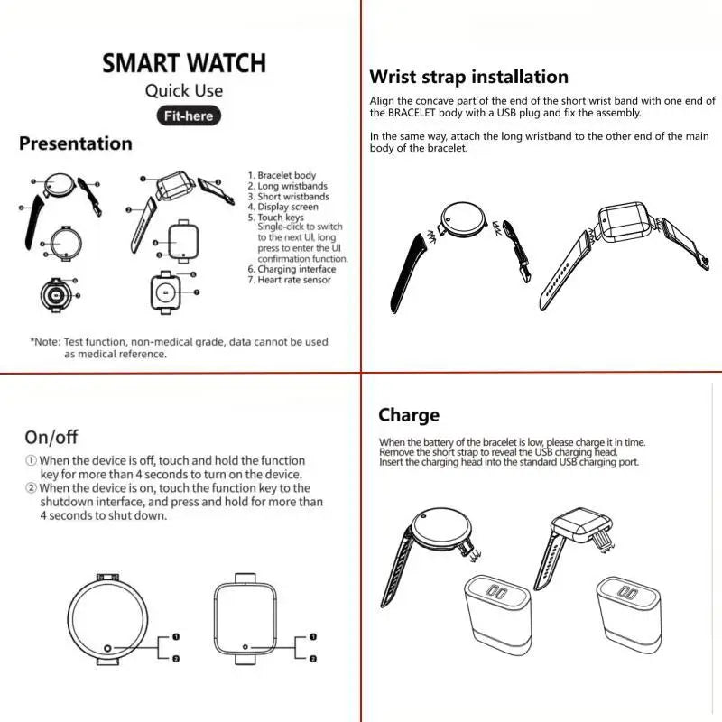 B41 Real Stepcount Smart Watch | Multi Function Fitness Tracker for Men and Women