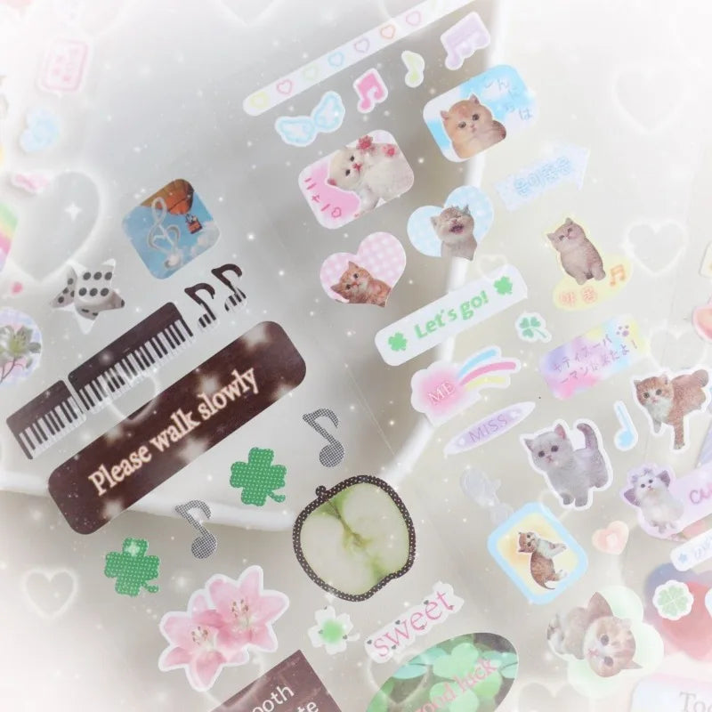 Sweet Animal Stickers | Sparkling Glitter Decals for Journaling and Scrapbooking