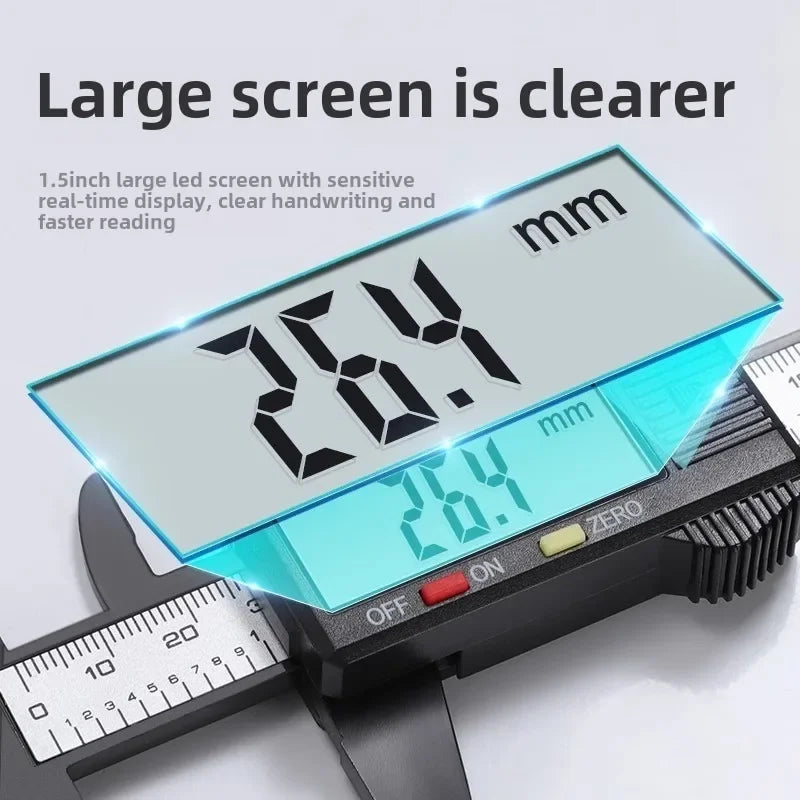 Digital Caliper 150mm LCD Display | Carbon Fiber Electronic Measuring Tool
