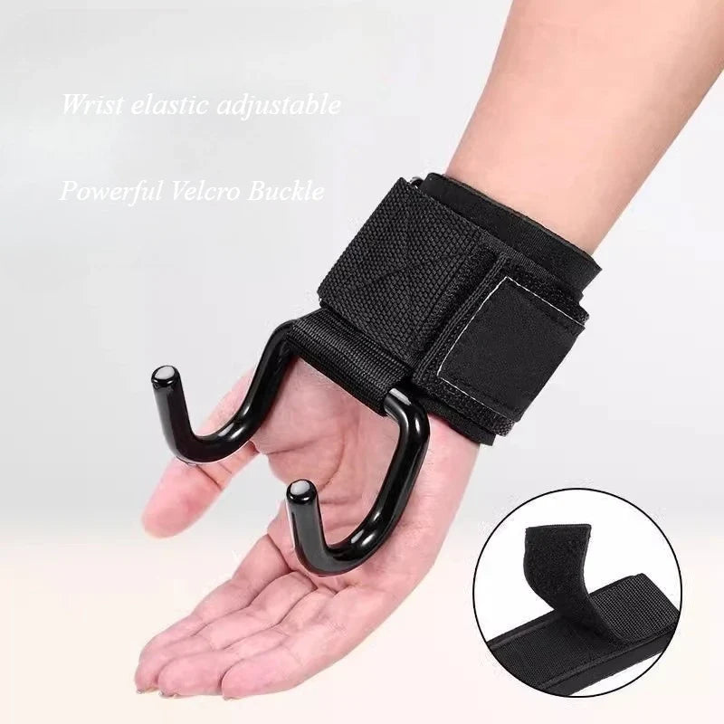 Weight Lifting Hook Grips with Wrist Wraps | Gym Hand-Bar Support for Pull-Ups and Power Lifts
