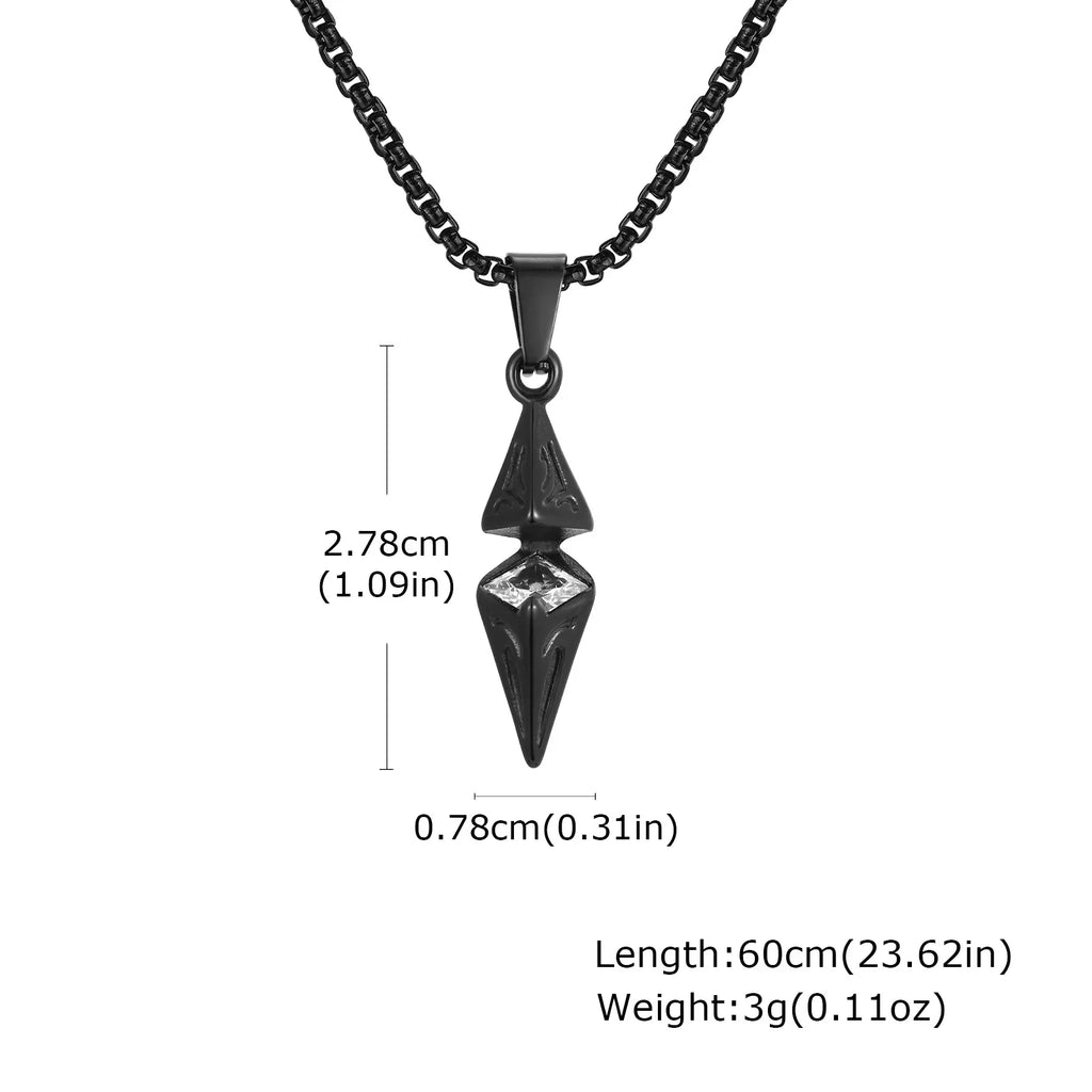 VNOX Men's Stainless Steel Zircon Pendant Necklace | Geometric Blue White Chain