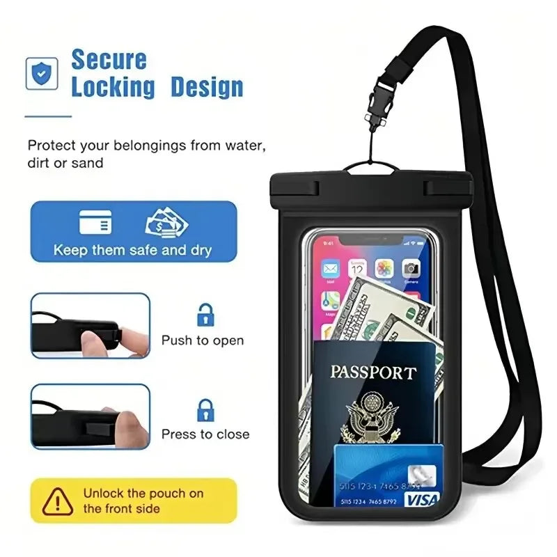 Waterproof Phone Case IPX8 | Universal Underwater Pouch for iPhone 14 13 12 11 Pro Max Plus XS XR