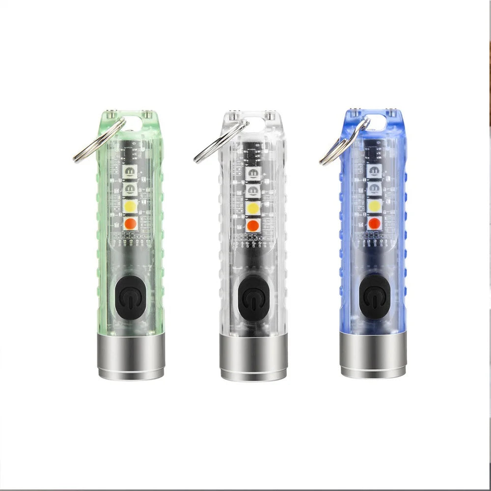 Mini EDC LED Flashlight | Portable Keychain Light with Magnetic Base and UV Lamp