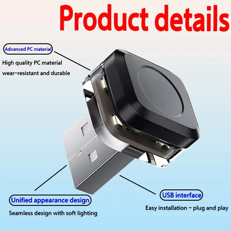 Mini Car USB LED Light | Portable Plug Play Ambient Mood Lamp
