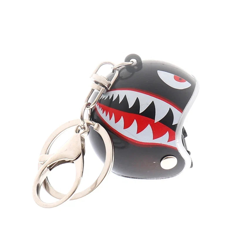 Mini Motorcycle Helmet Keychain | Cute Metal Key Ring for Women and Men