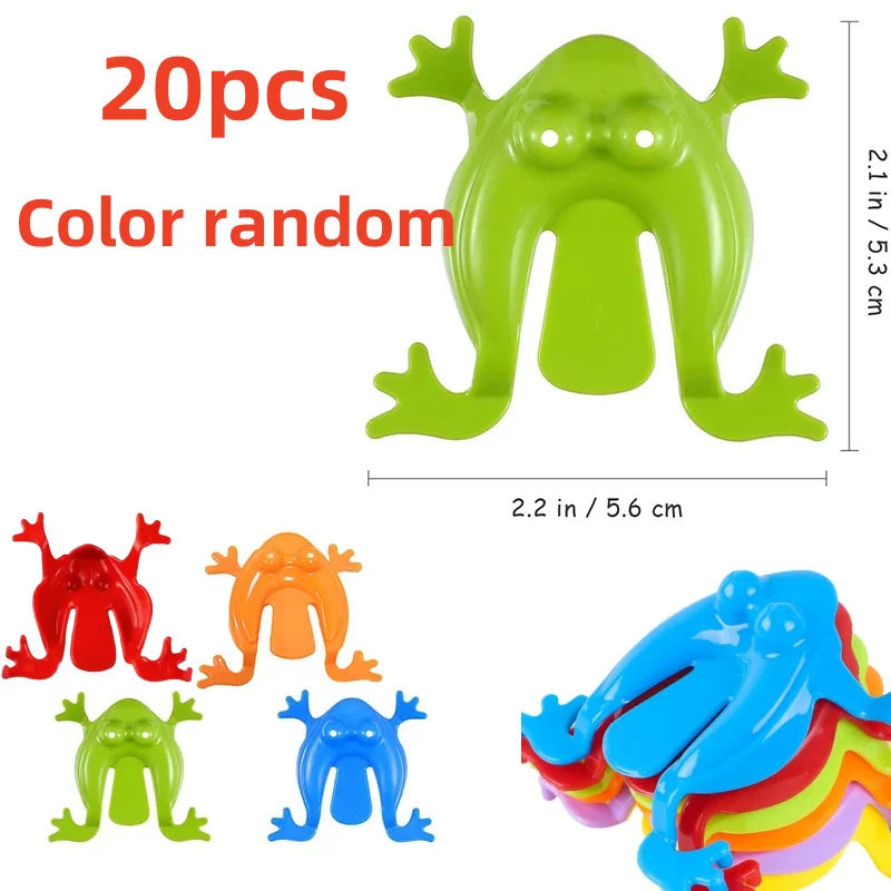 20pcs Jumping Plastic Frog Bounce Fidget Toy | Classic Stress Relief Toy for Kids Party Game Prizes