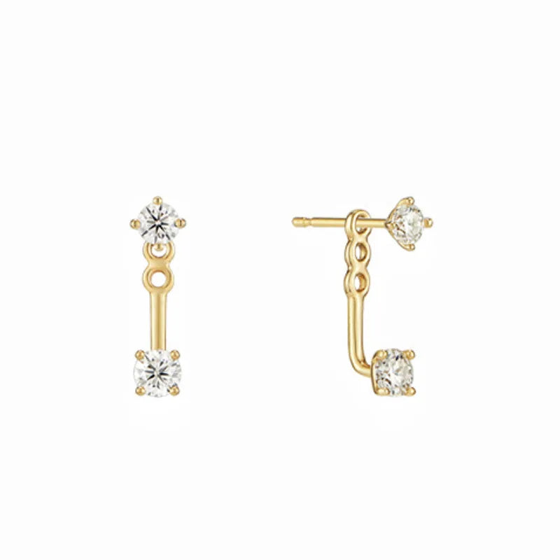 3Pcs Double Crystal Tragus Earring Floral Set | Cartilage Helix Stud Earrings Bulk Lobe Hoop Earring Lot Women Fashion Jewelry Gift