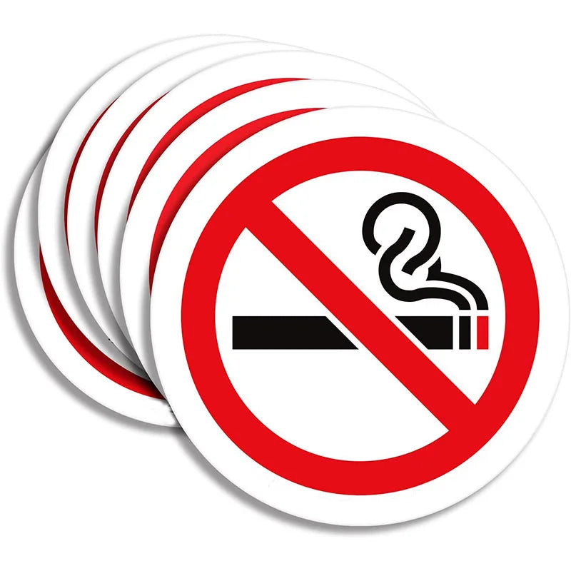 No Smoking Sign Sticker | Indoor Outdoor Office Coffee Shop Library Train Adhesive Decal