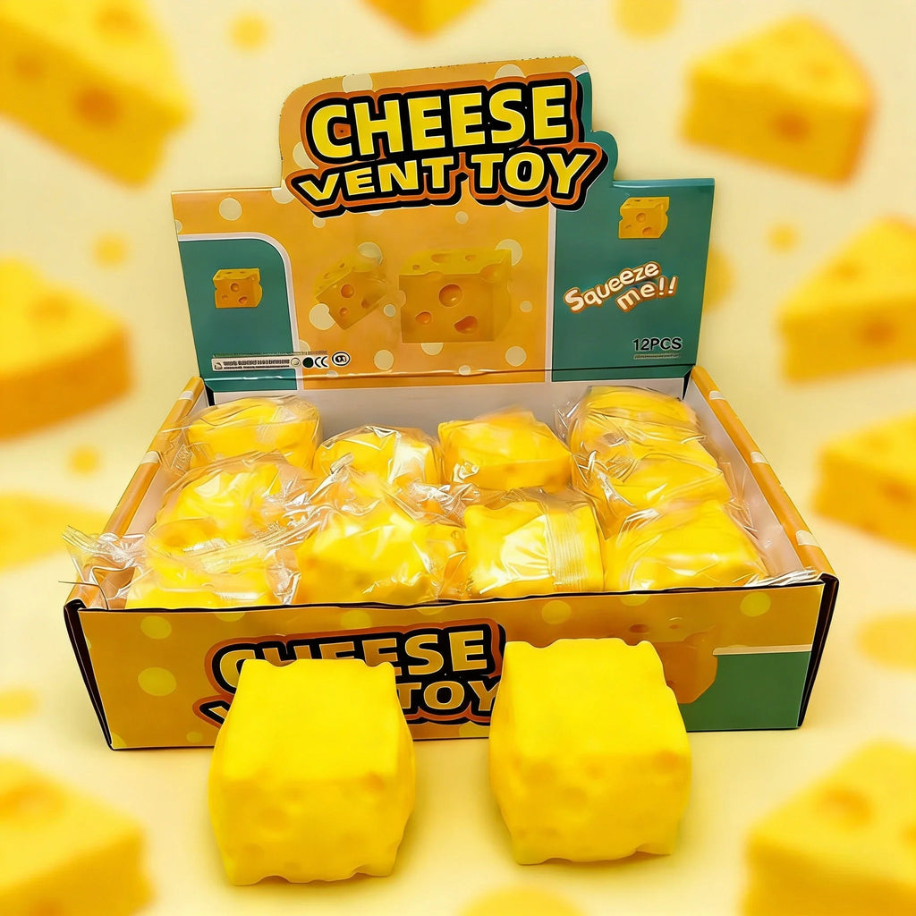 Squishy Square Cheese Squeeze Toys | Stress Relief Sensory Fidget Gift