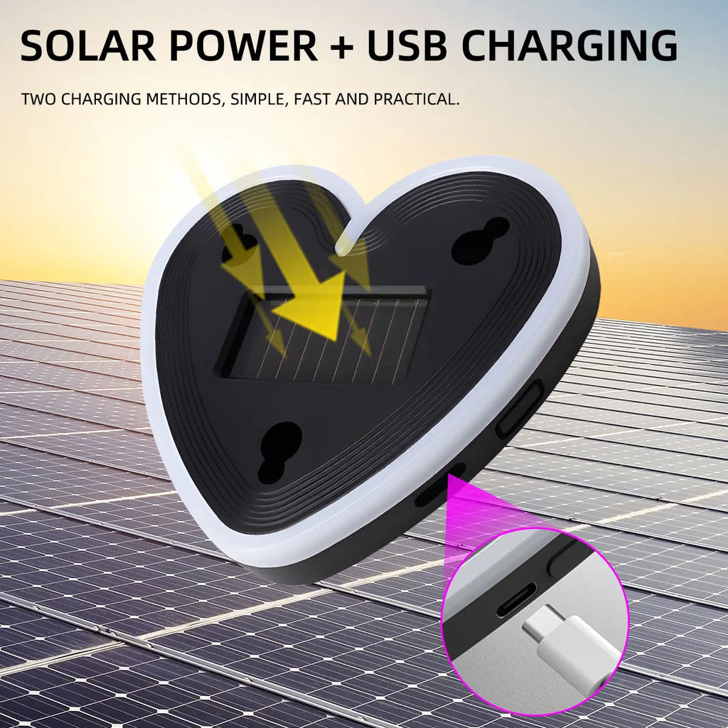 Solar Powered Heart Neon Light | Car Ambient LED Lamp