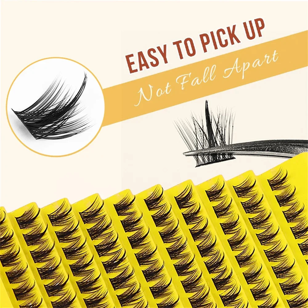 120 Pcs Eyelash Clusters | DIY Natural Wispy Lashes for Home Use