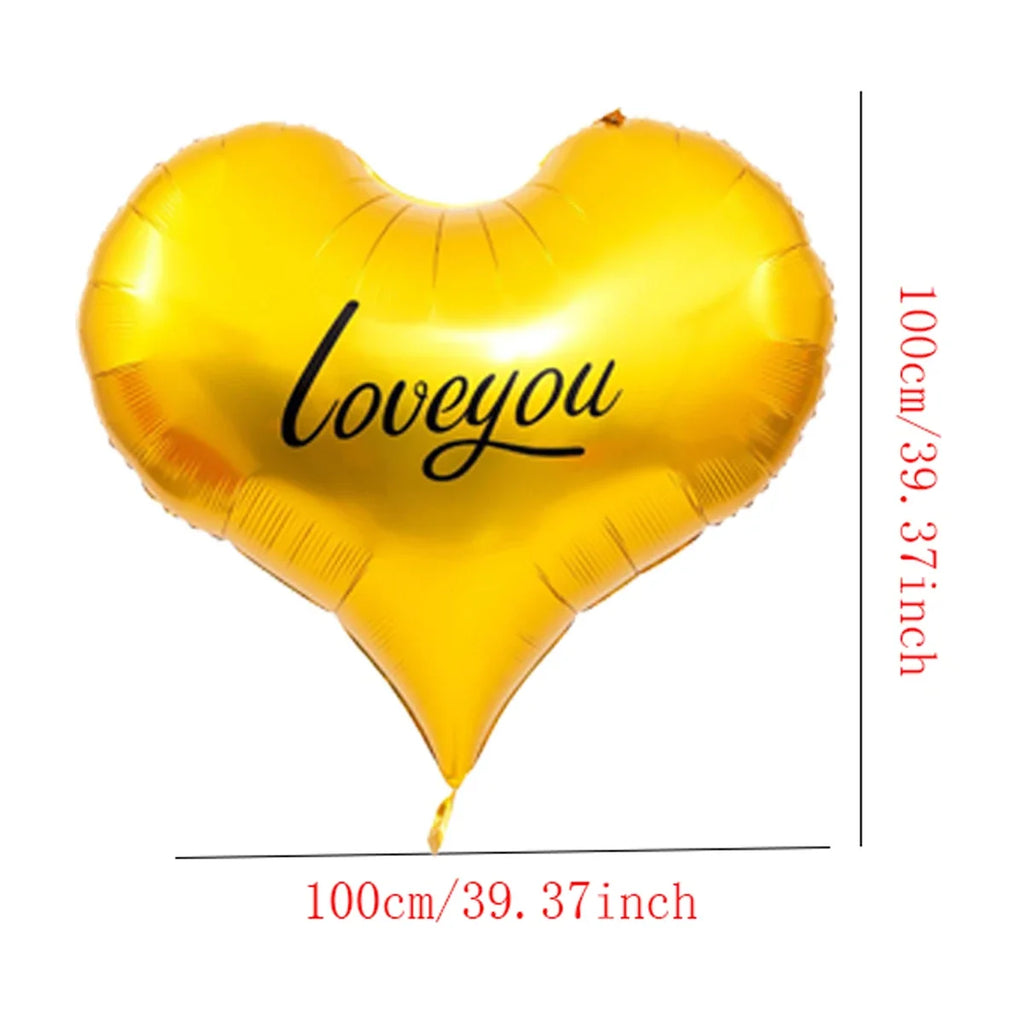 Love Heart Bear Balloon with Stand | Valentine's Day Decor