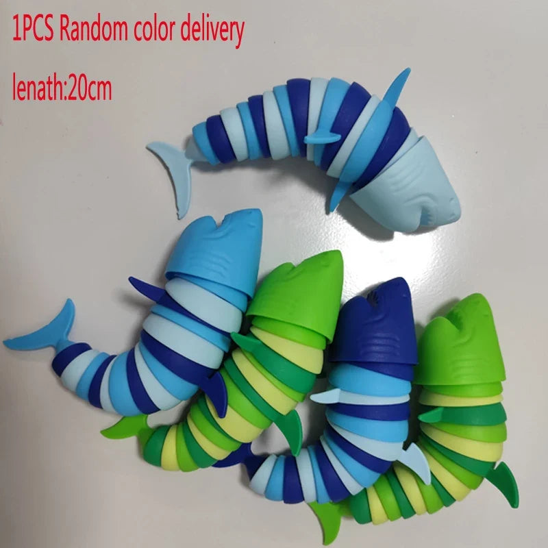3D Articulated Shark Stress Reliever Hand Toy | Sensory Fidget Toy for Adults and Kids