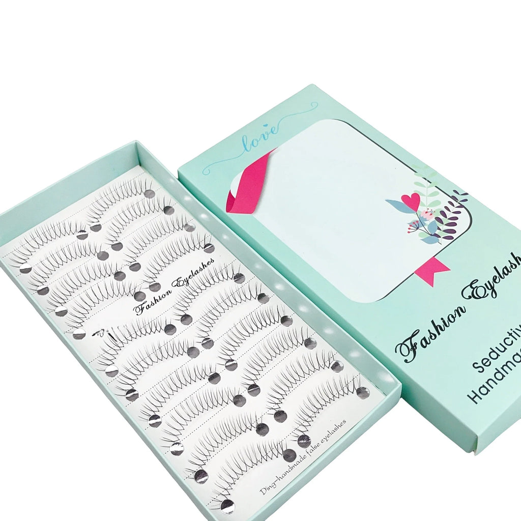 Anime Style False Eyelashes 10 Pairs | 11mm C-Shaped Curled DIY Strip Lashes