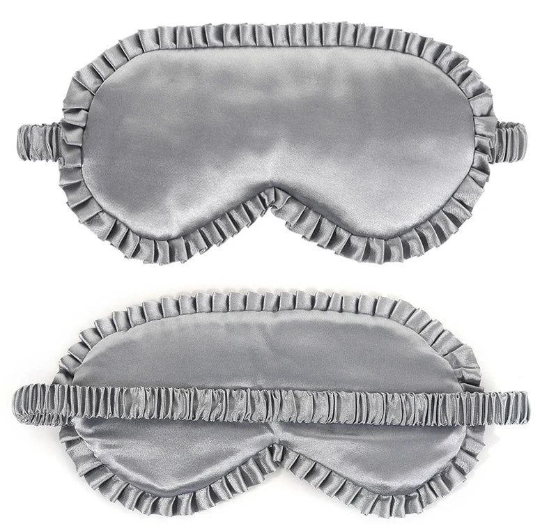 Silk Sleep Mask with Elastic Band and Lace Trim | Lightproof Breathable Eye Cover