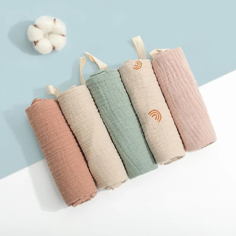 3/5 Pieces of Gauze Square Towels | Soft Cotton Baby Burp Cloths and Handkerchiefs