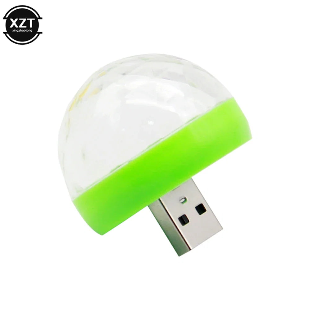 Mini USB LED Car Atmosphere Light | RGB Music Sound Control DJ Disco Lamp