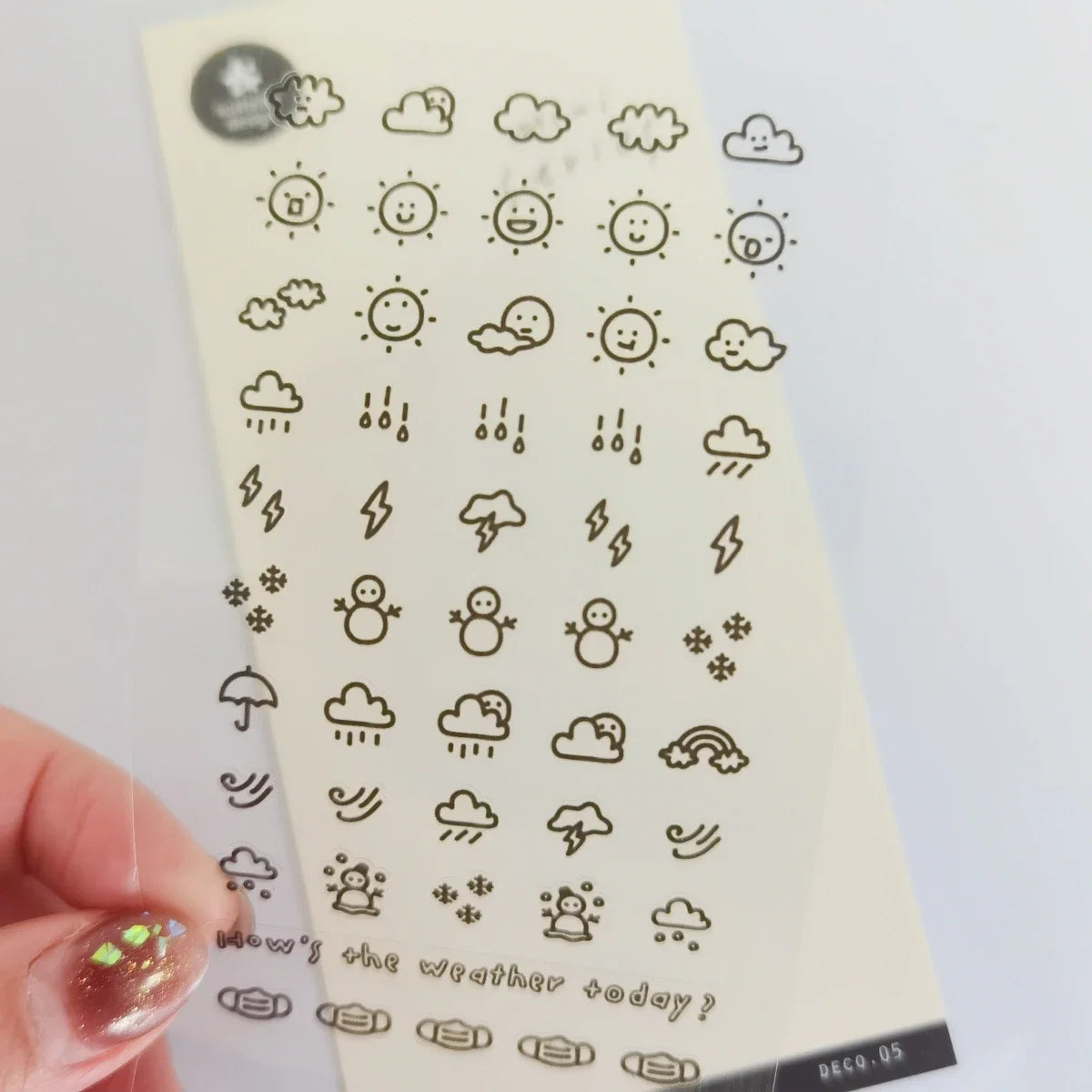 Sunshine Rain Weather Mini Sticker Set | Korean Import Scrapbooking and Journaling Stickers