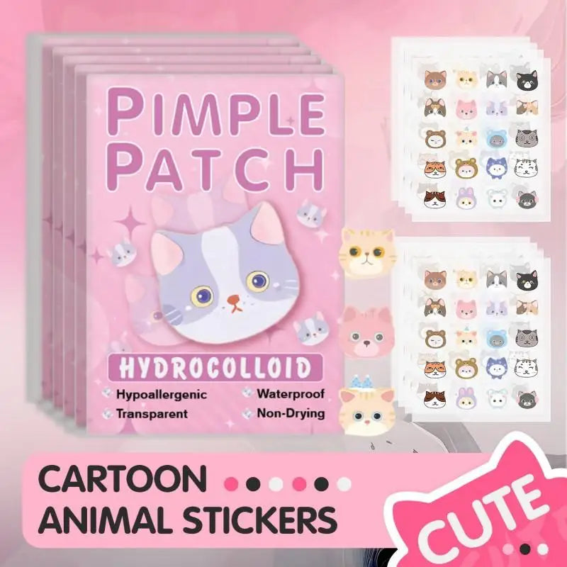 600 Pcs Cat Shaped Acne Patches | Hydrocolloid Pimple Stickers with Cute Design