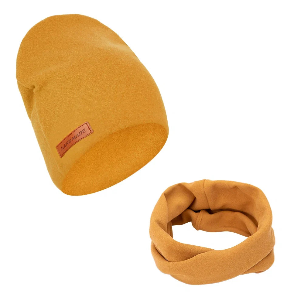 Baby Girls Turban Hat Set | 2-Piece Knit Beanie and Scarf for Infants